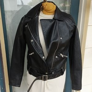 Massimo leather not leather biker jacket